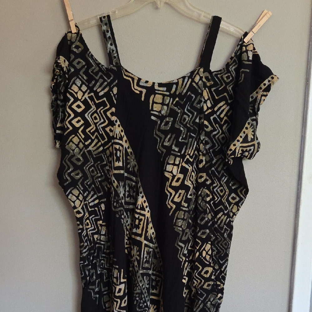 Black Cold-Shoulder Women's Dress
